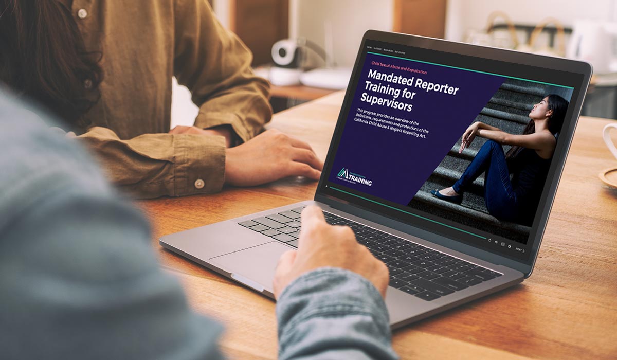 A team of people viewing the Mandated Reporter Training solution from Simple.